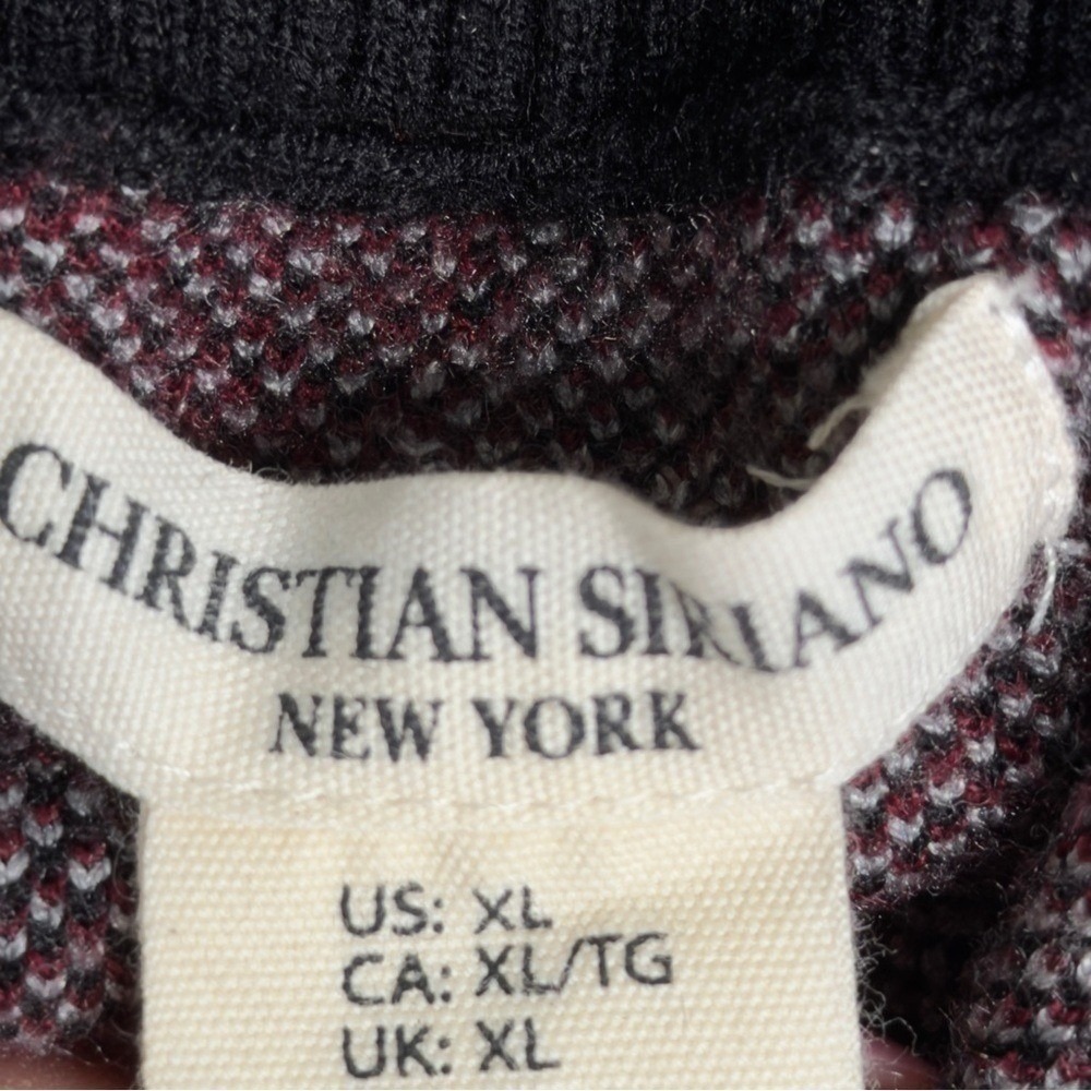 Christian Siriano Black Red Geometric Mock Neck Sweater Womens XL Long Sleeve - Picture 7 of 10